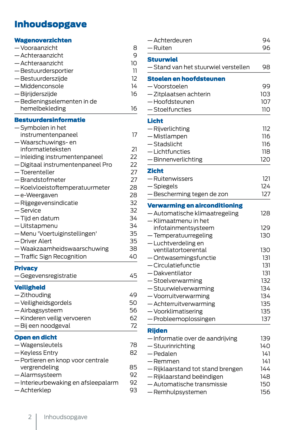 2024-2025 Ford Tourneo Connect/Transit Connect Plug-in-Hybrid Owner's Manual | Dutch