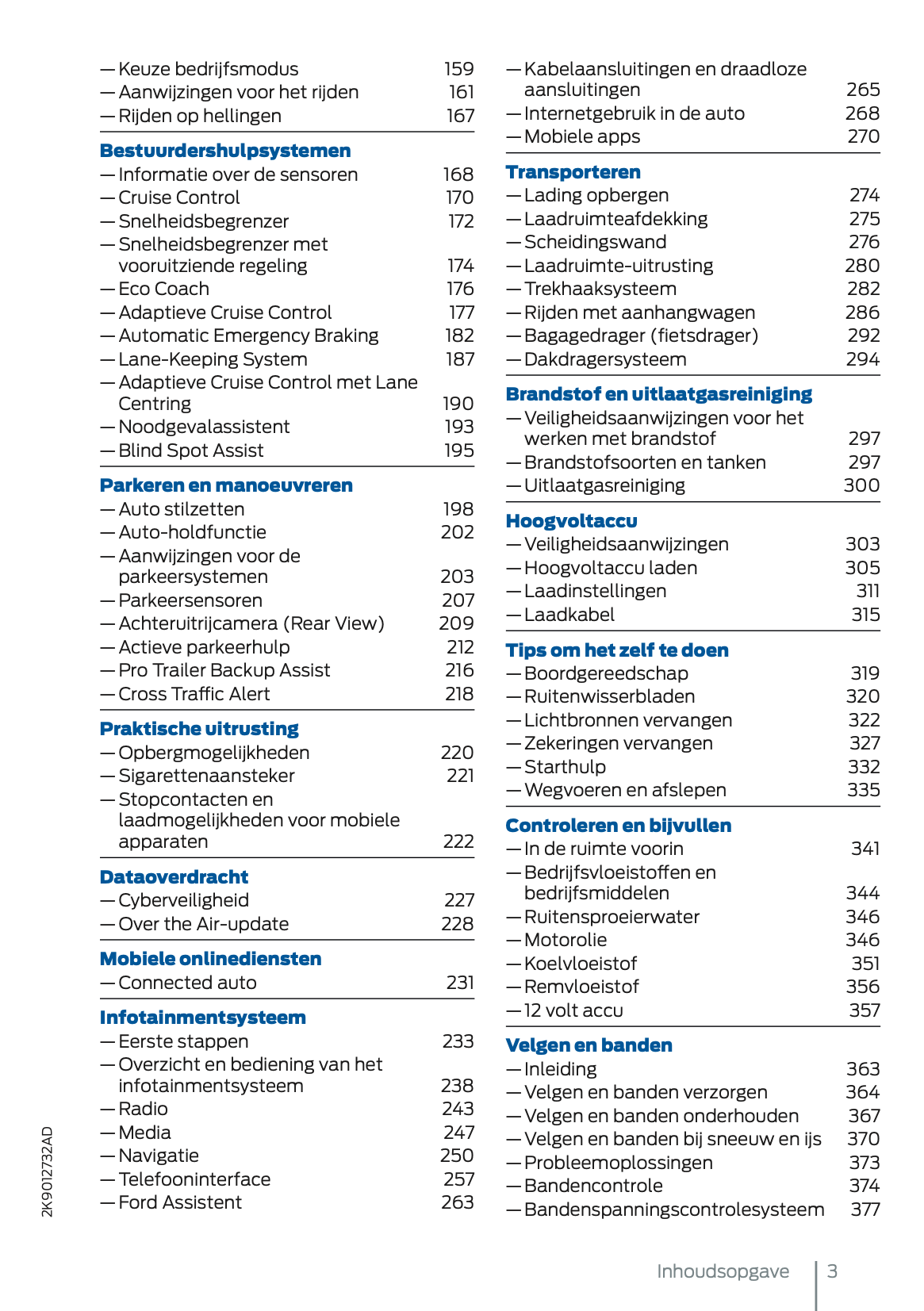 2024-2025 Ford Tourneo Connect/Transit Connect Plug-in-Hybrid Owner's Manual | Dutch