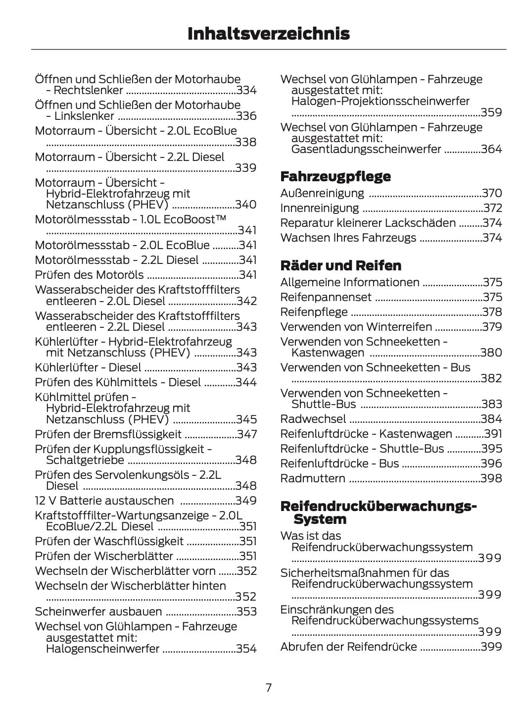 2021-2024 Ford Tourneo Custom/Transit Custom Owner's Manual | German