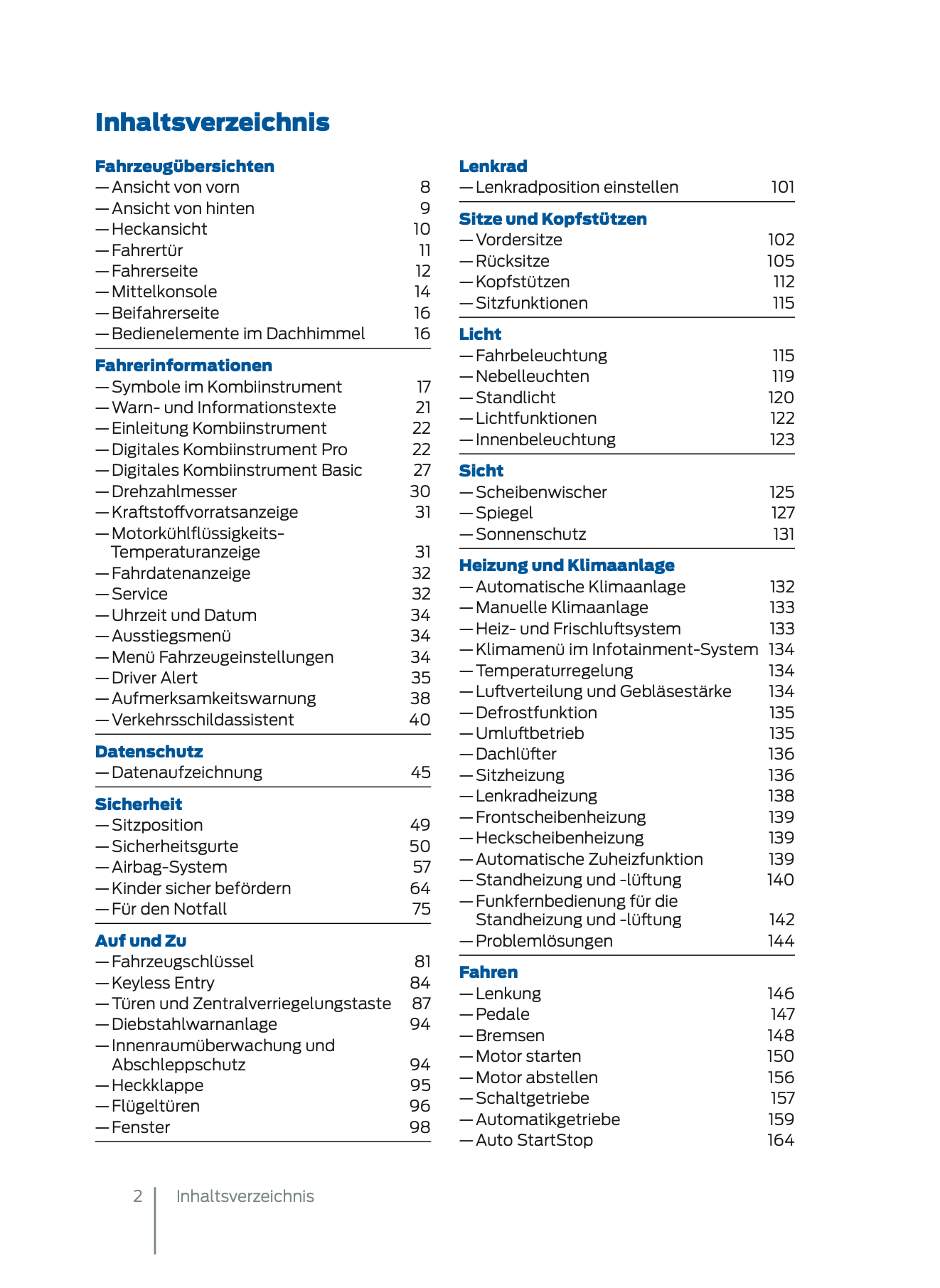 2024 Ford Tourneo Connect/Transit Connect Owner's Manual | German