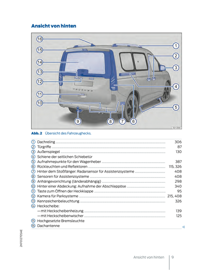 2024 Ford Tourneo Connect/Transit Connect Owner's Manual | German