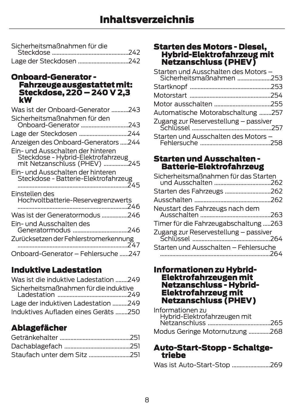 2026 Ford Tourneo Custom/Transit Custom Owner's Manual | German