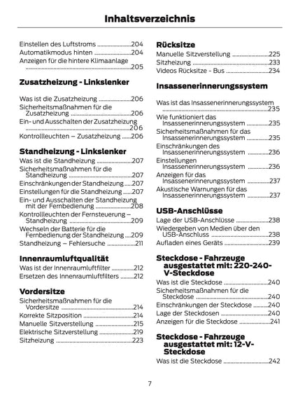 2026 Ford Tourneo Custom/Transit Custom Owner's Manual | German