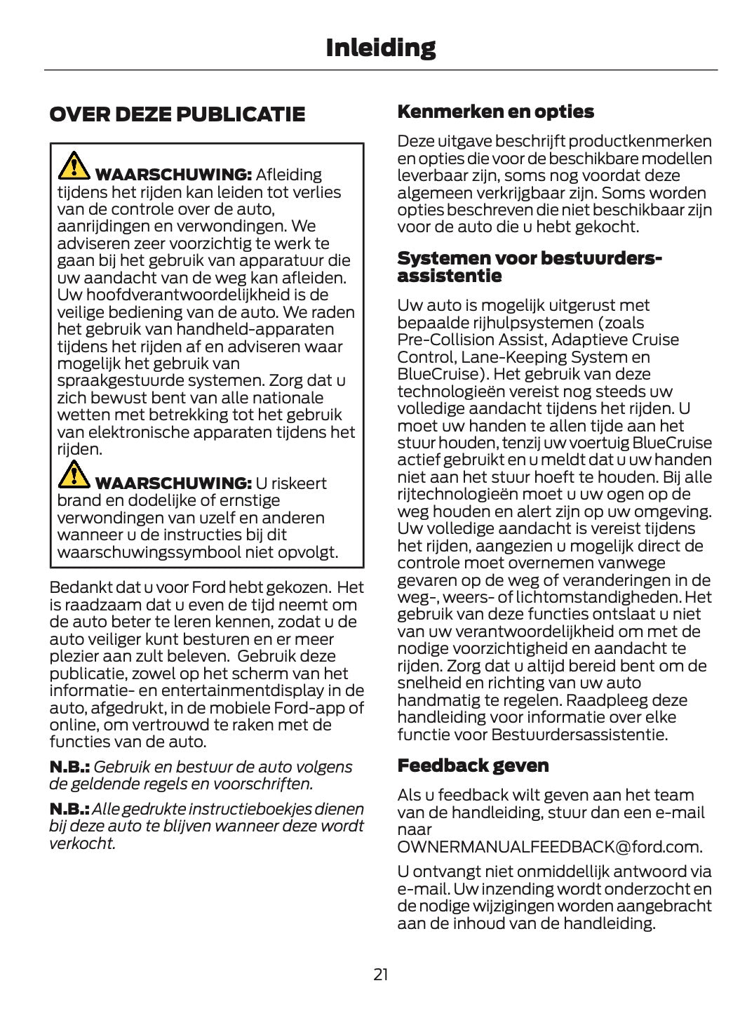 2026 Ford Transit Owner's Manual | Dutch