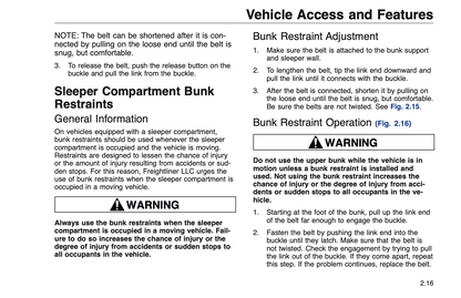 1998 Freightliner Business Class Trucks Owner's Manual | English