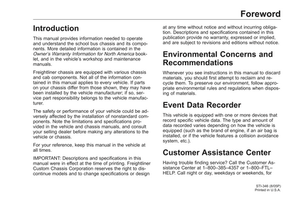 Freightliner School Bus Chassis Manuel du propriétaire | Anglais