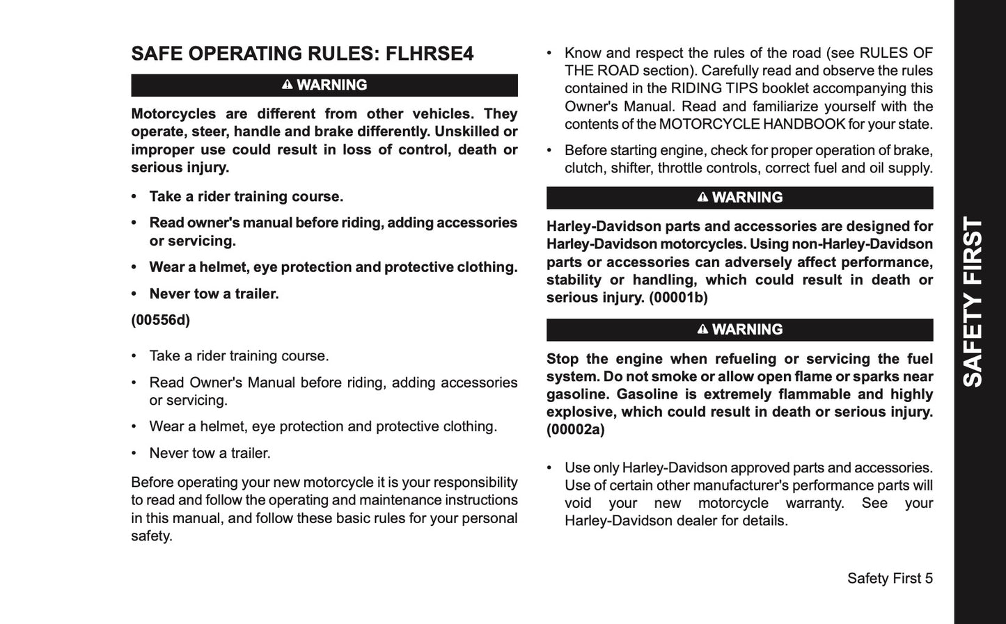 2008 Harley-Davidson FLHRSE4 Owner's Manual | English US