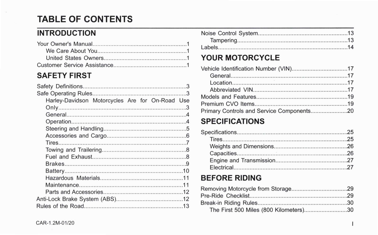 2020 Harley-Davidson FLHTKSE Owner's Manual | English