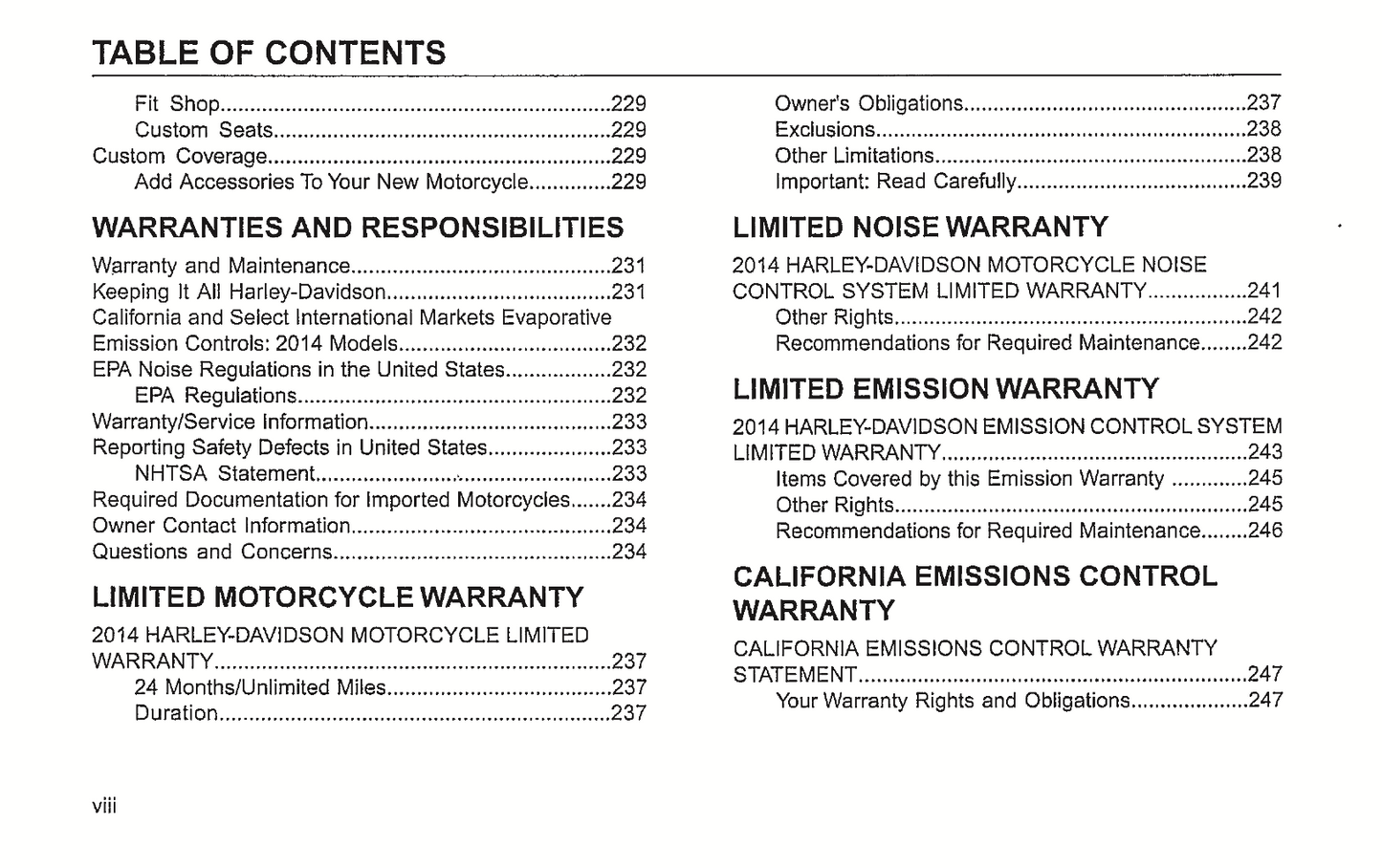 2014 Harley-Davidson Touring Models Owner's Manual | English