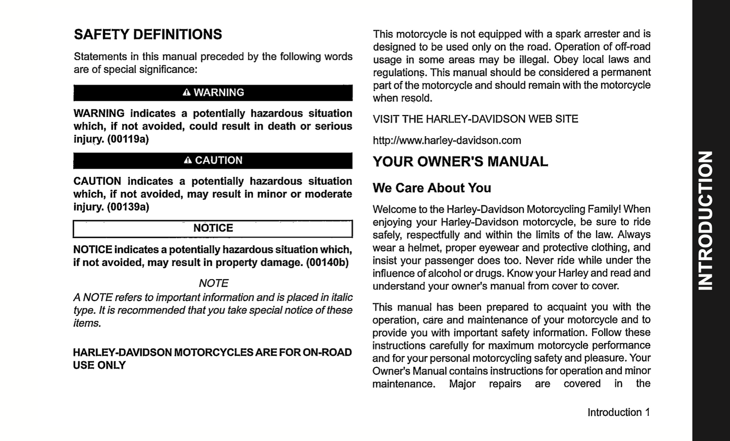 2018 Harley-Davidson Touring Owner's Manual | English