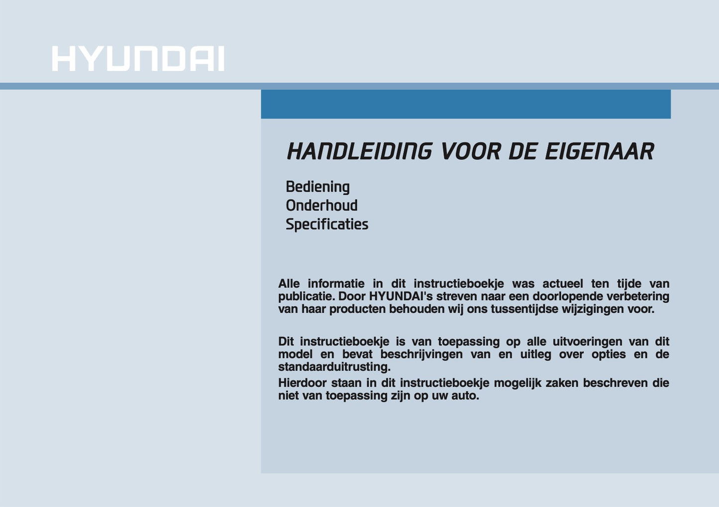 2026 Hyundai i30 Owner's Manual | Dutch