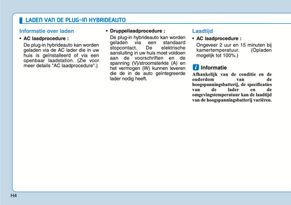 2020-2021 Hyundai Ioniq Plug-in-Hybrid Owner's Manual | Dutch