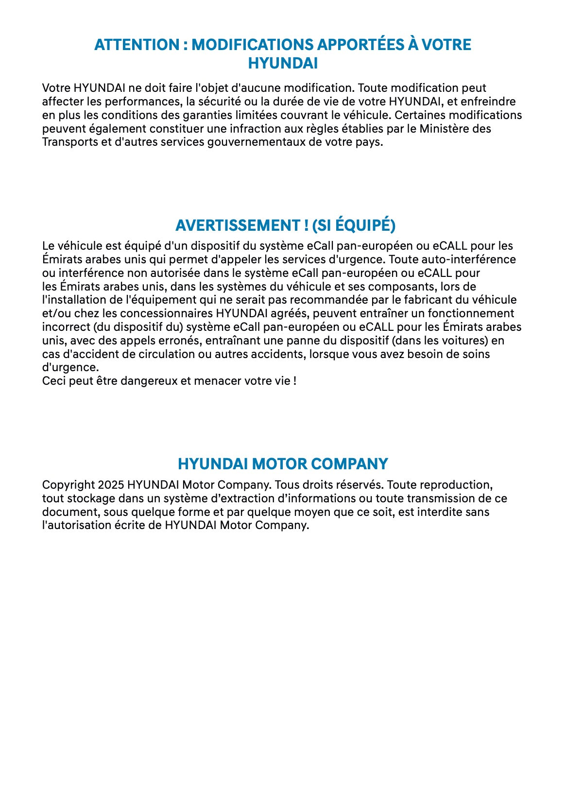 2026 Hyundai Nexo Manuel du propriétaire | Français