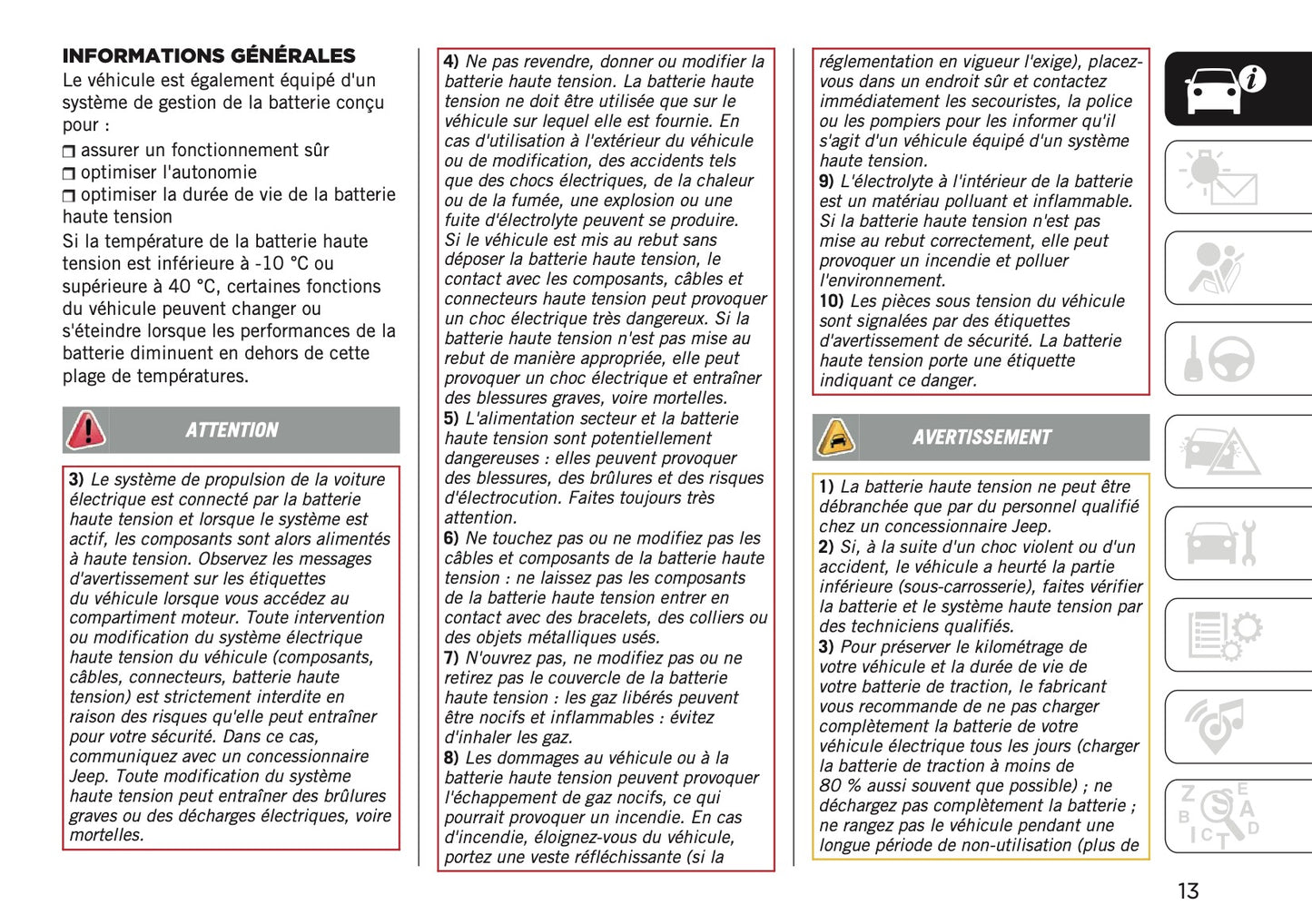 2025-2026 Jeep Avenger Owner's Manual | French