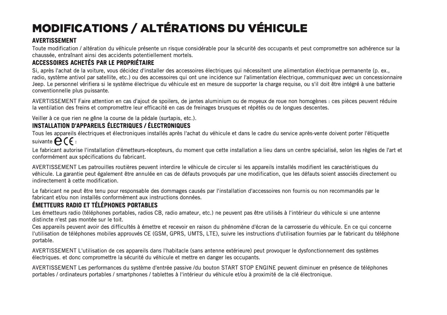 2025-2026 Jeep Avenger Owner's Manual | French