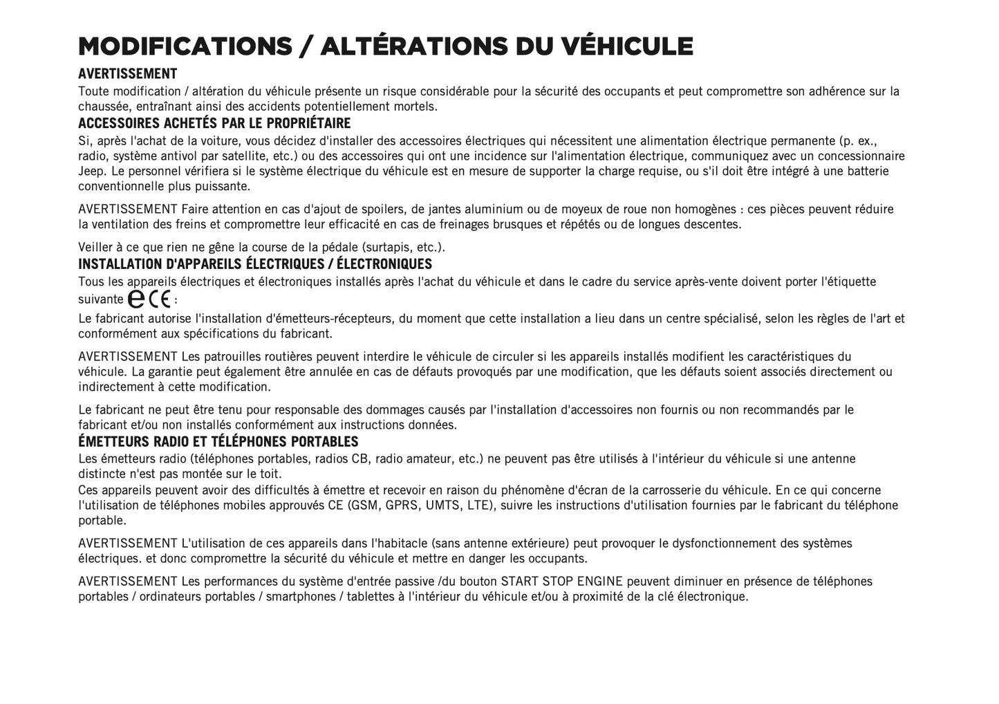 2026 Jeep Avenger Owner's Manual | French