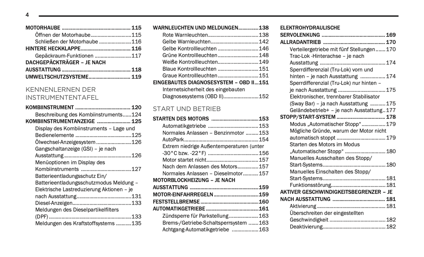 2020-2021 Jeep Wrangler Owner's Manual | German