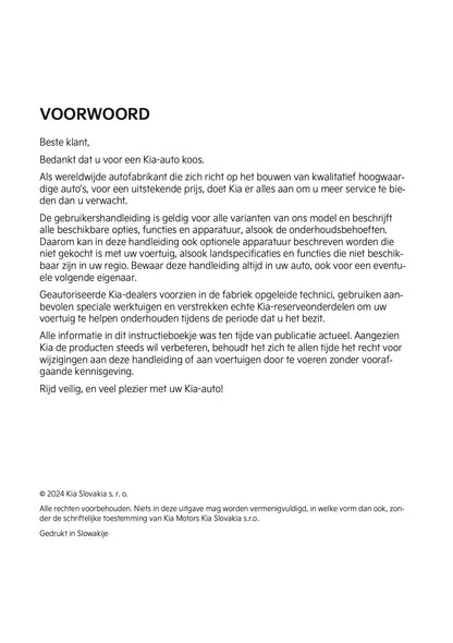 2024-2025 Kia Sportage Plug-in-Hybrid Owner's Manual | Dutch