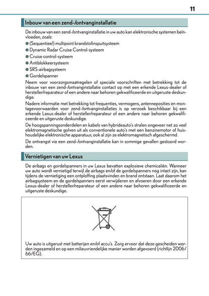 2016-2017 Lexus CT 200h Owner's Manual | Dutch