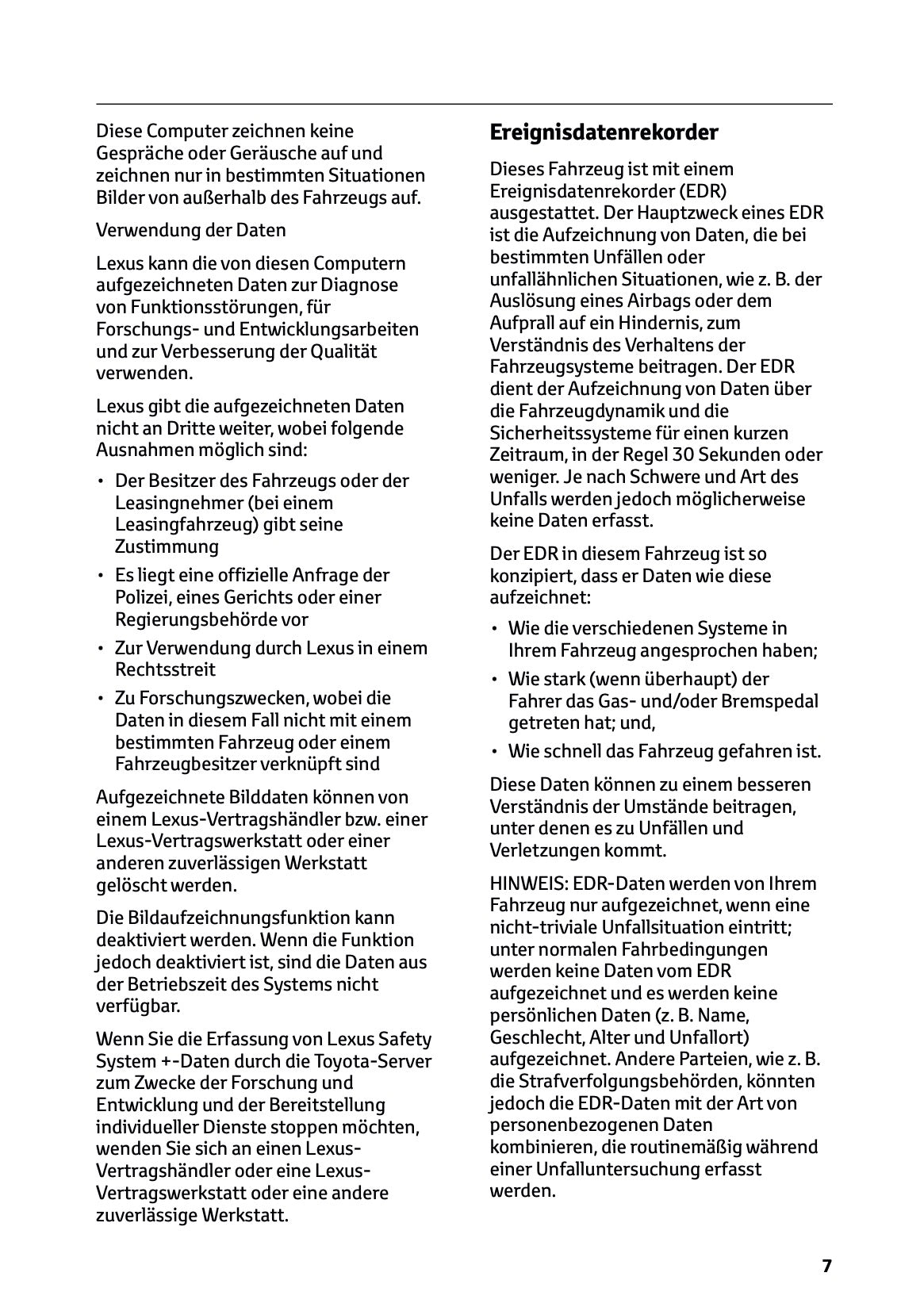 2025-2026 Lexus LBX Owner's Manual | German