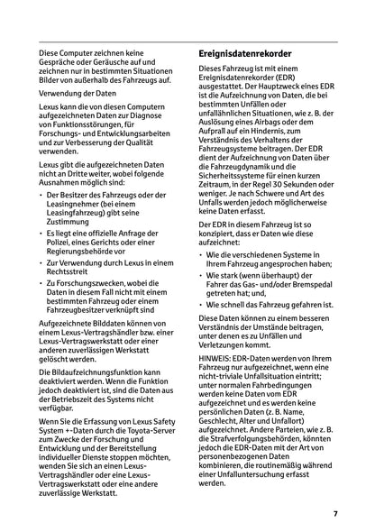 2025-2026 Lexus LBX Owner's Manual | German