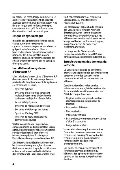 2025-2026 Lexus LBX Owner's Manual | French