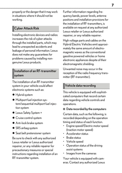 2025-2026 Lexus LBX Owner's Manual | English