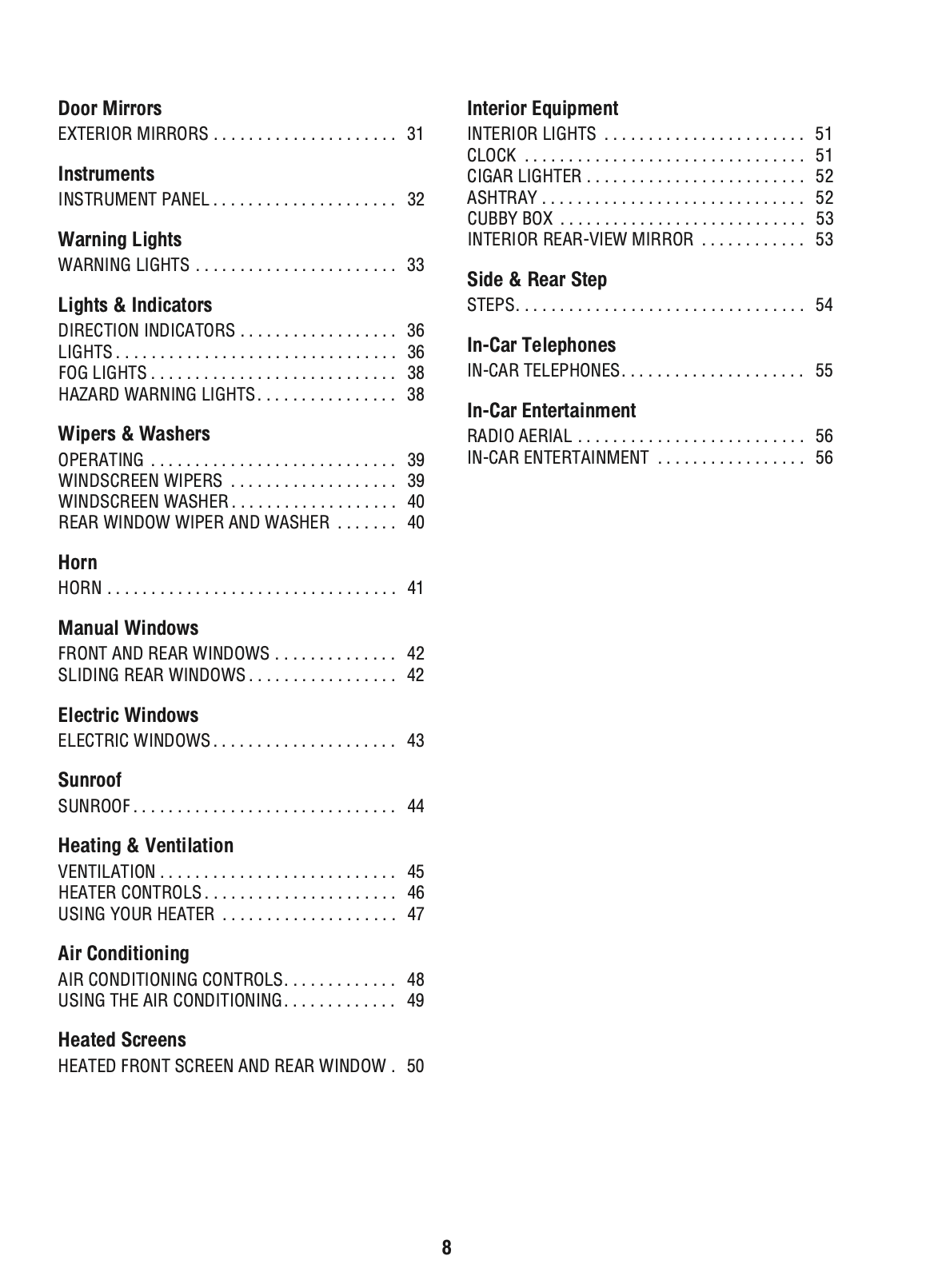 2002 Land Rover Defender Owner's Manual | English