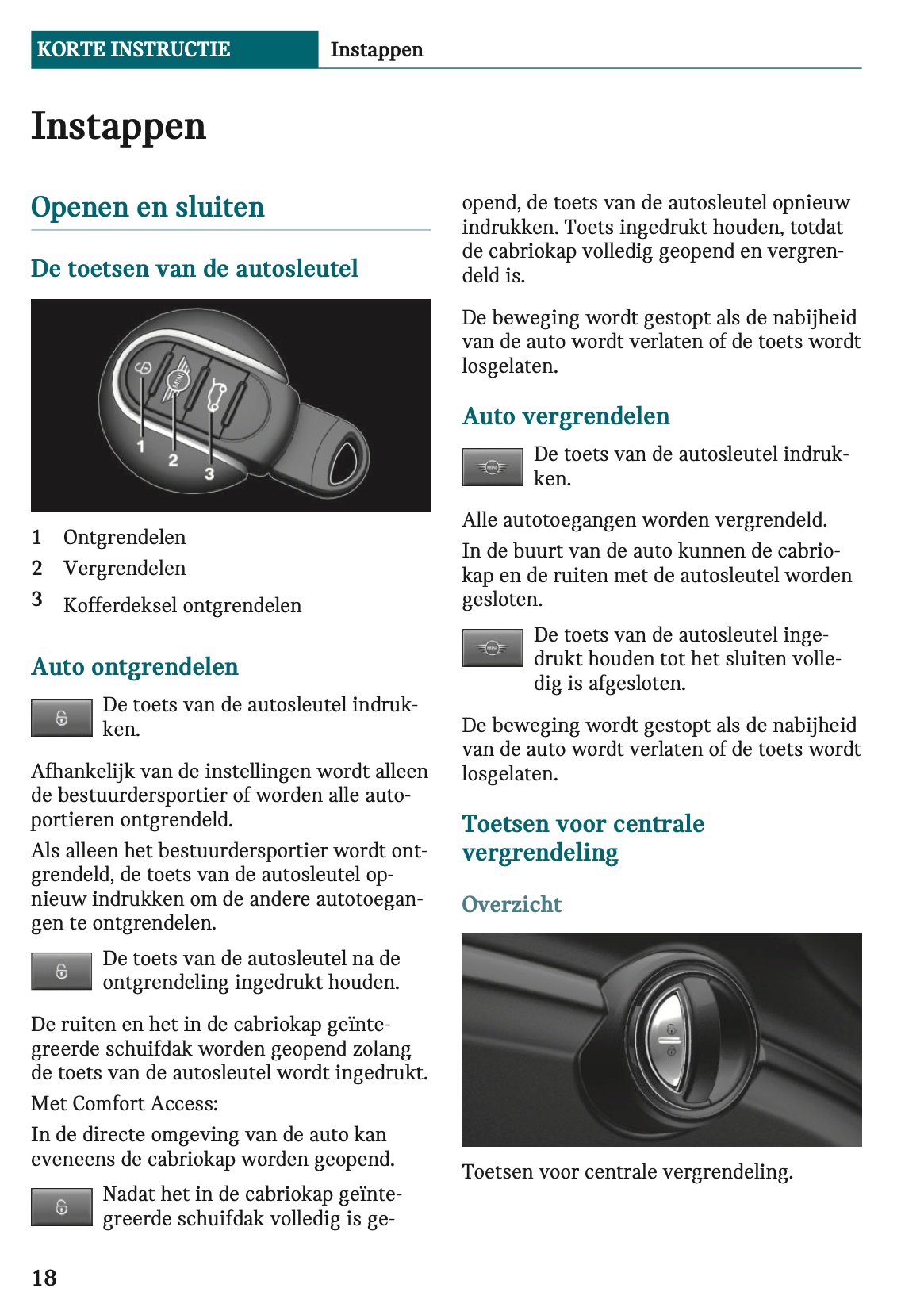 2021-2022 Mini Cabrio Owner's Manual | Dutch