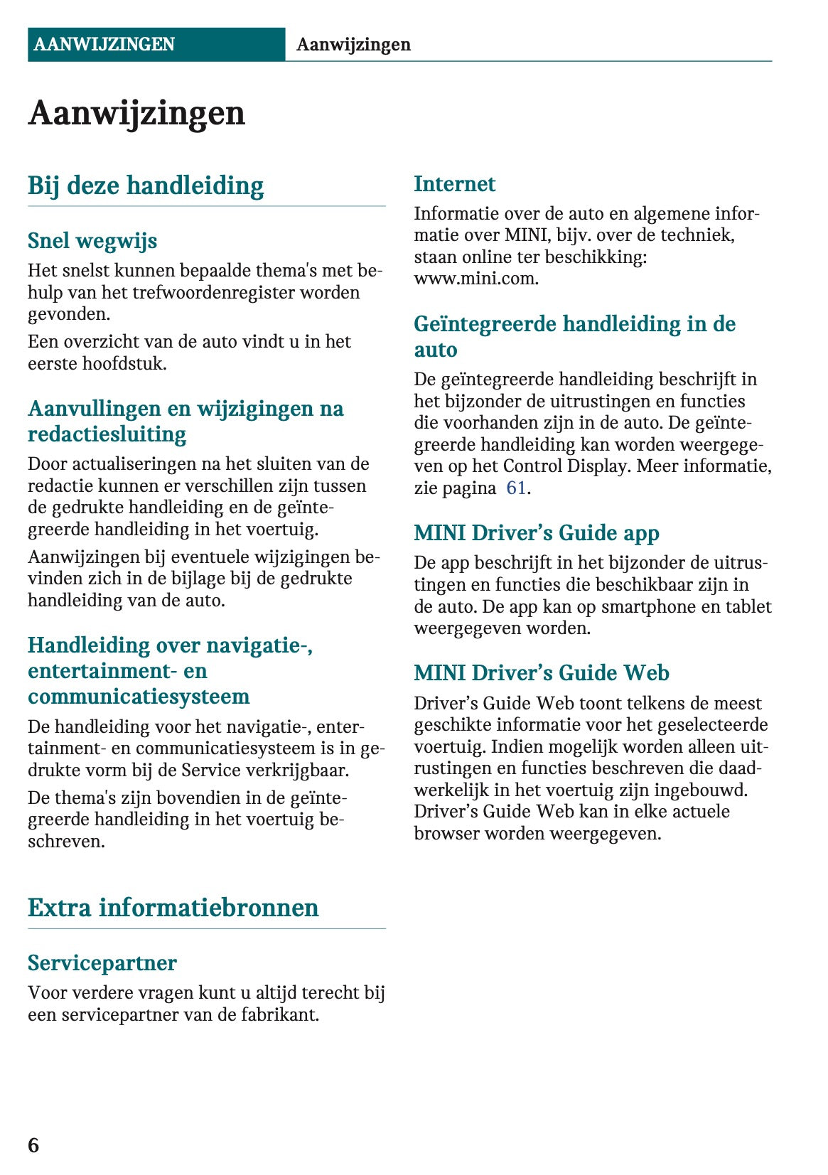 2021-2022 Mini Clubman Owner's Manual | Dutch