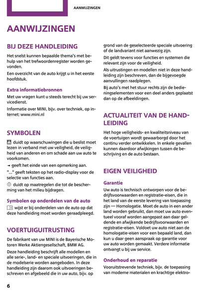 2013 Mini Countryman/Paceman Owner's Manual | Dutch