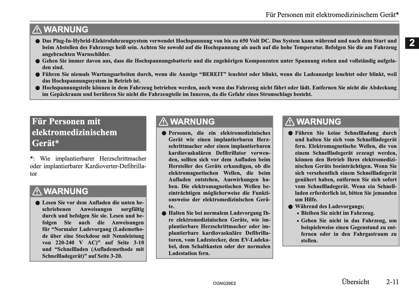 2026 Mitsubishi Outlander PHEV Owner's Manual | German