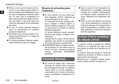 2026 Mitsubishi Outlander PHEV Owner's Manual | French