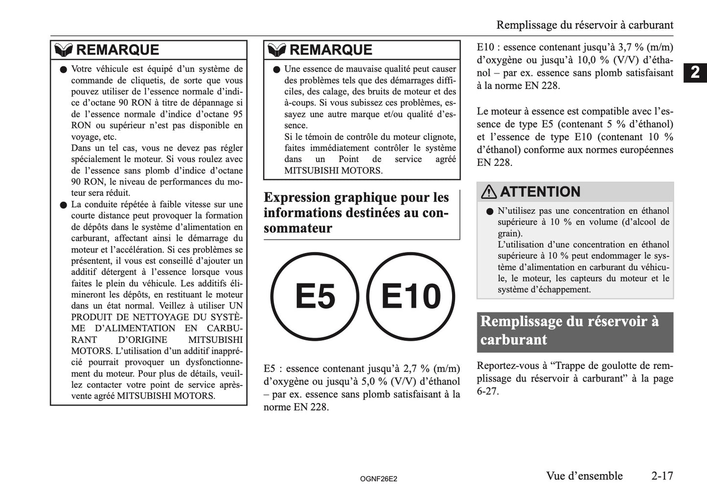 2026 Mitsubishi Outlander PHEV Owner's Manual | French