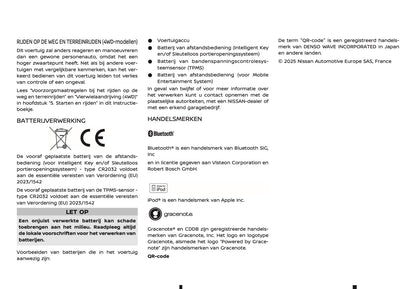 2025-2026 Nissan Qashqai Owner's Manual | Dutch