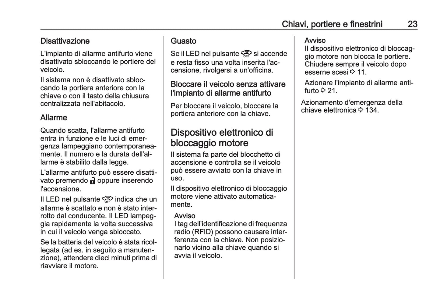 2023-2024 Opel Astra Owner's Manual | Italian