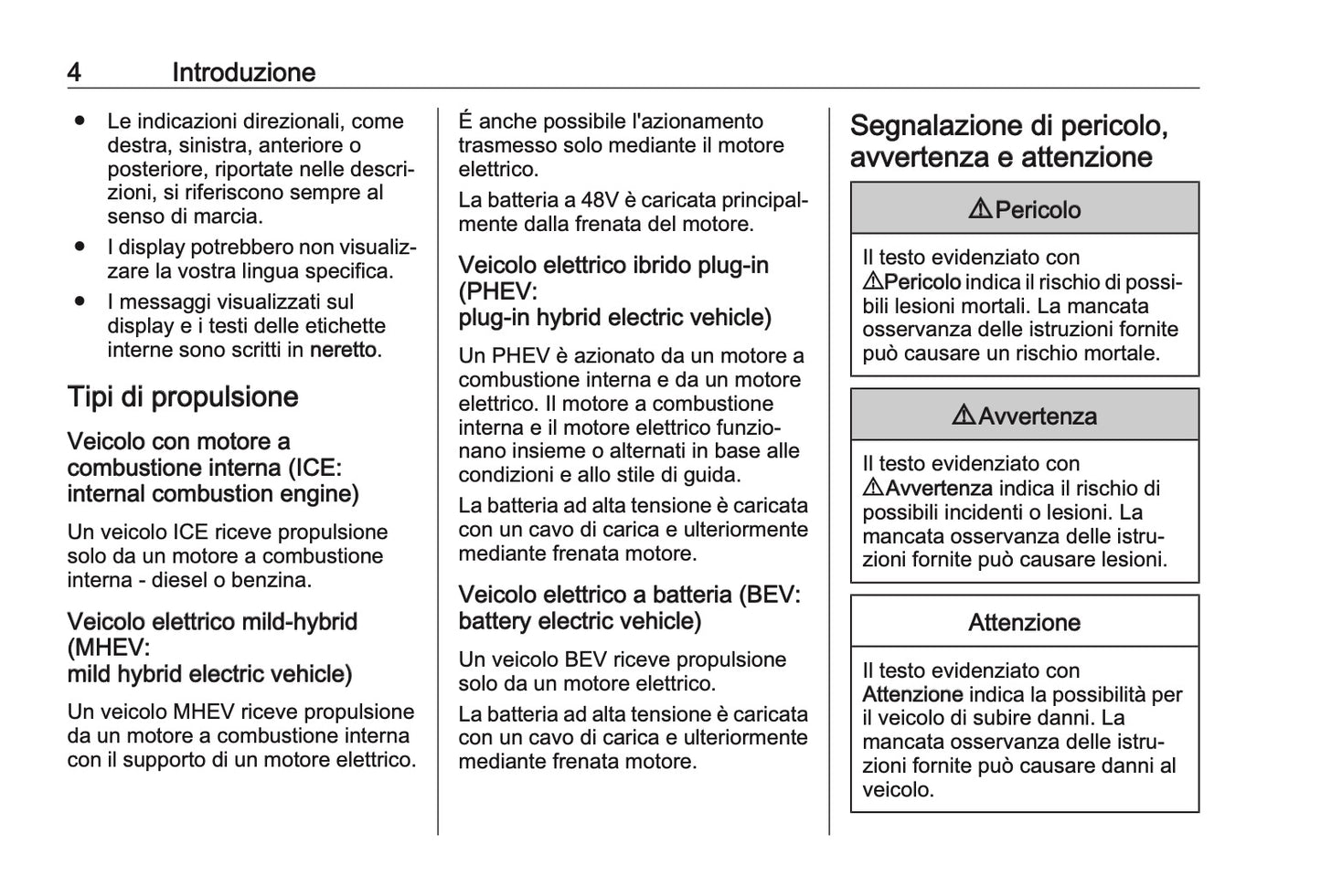 2023-2024 Opel Astra Owner's Manual | Italian