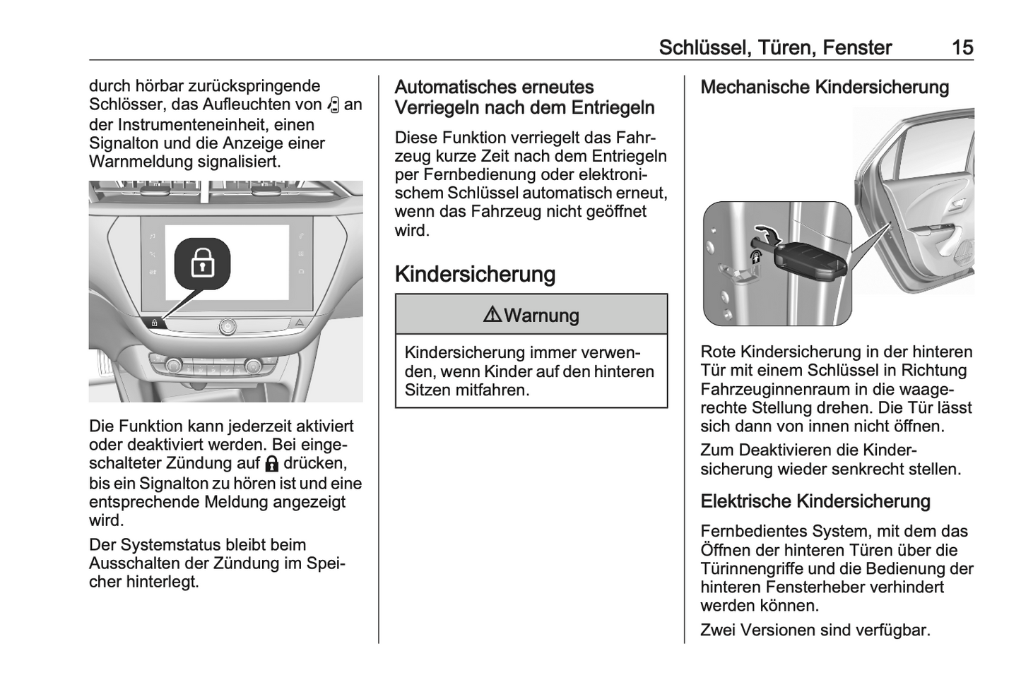 2020-2021 Opel Corsa / Corsa-e Bedienungsanleitung Deutsch