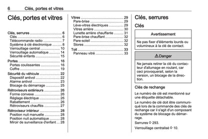 2023-2024 Opel Vivaro Owner's Manual | French