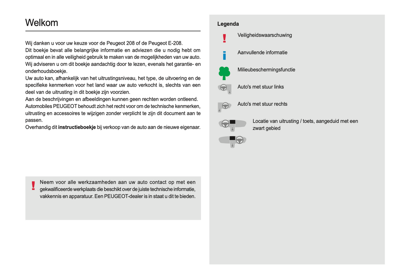 2023-2024 Peugeot 208/e-208 Gebruikershandleiding | Nederlands