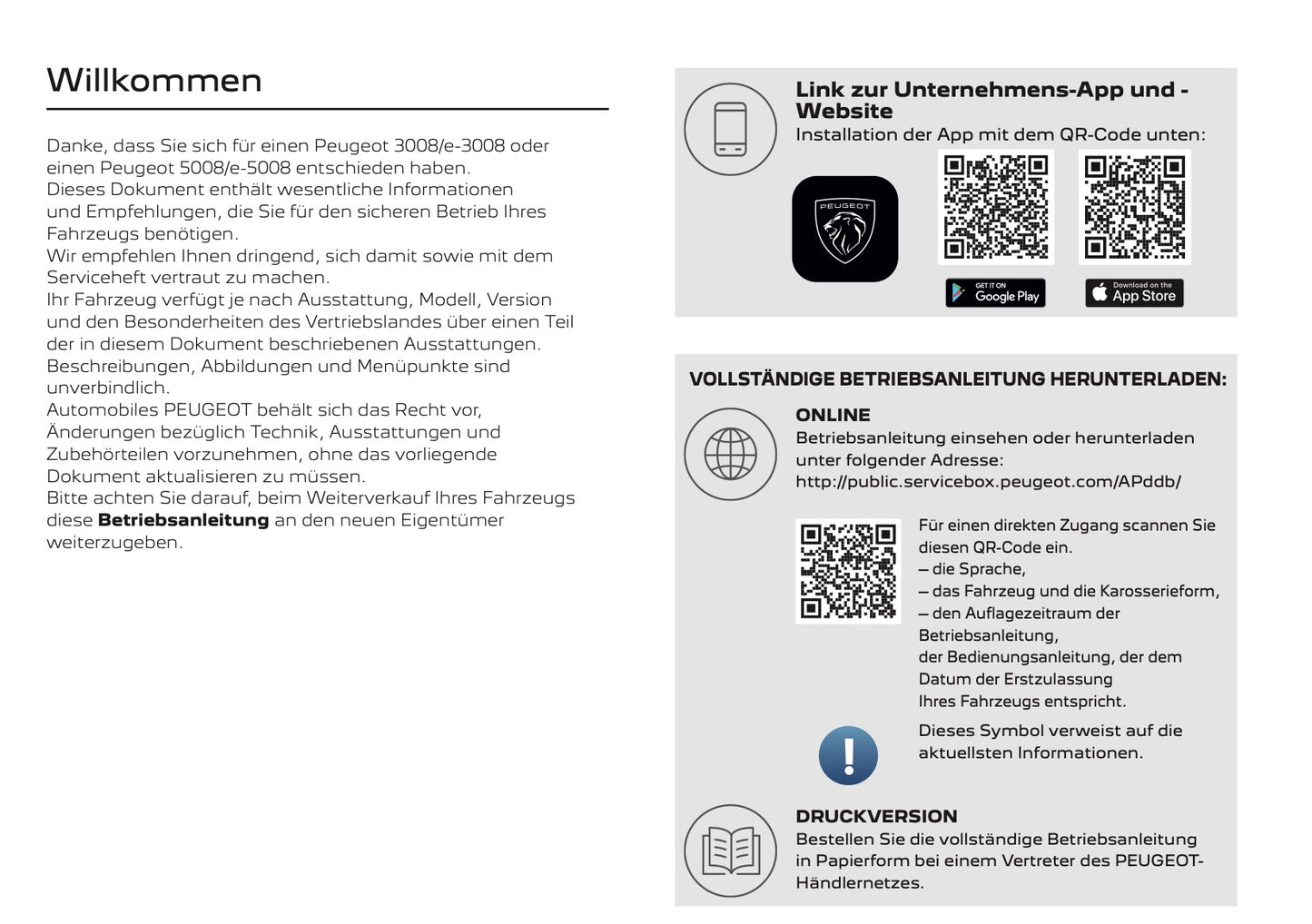 2025-2026 Peugeot 3008/5008 Owner's Manual | German