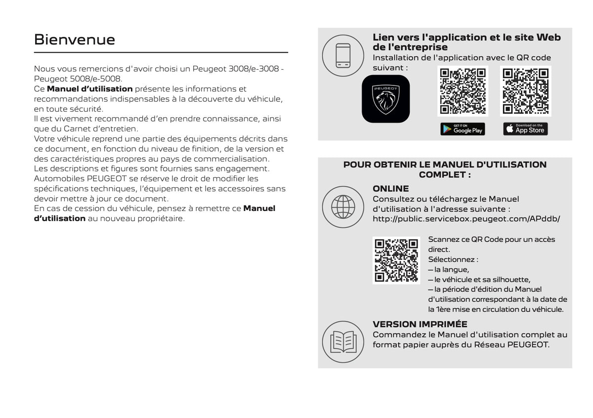 2026 Peugeot 3008/5008 Owner's Manual | French