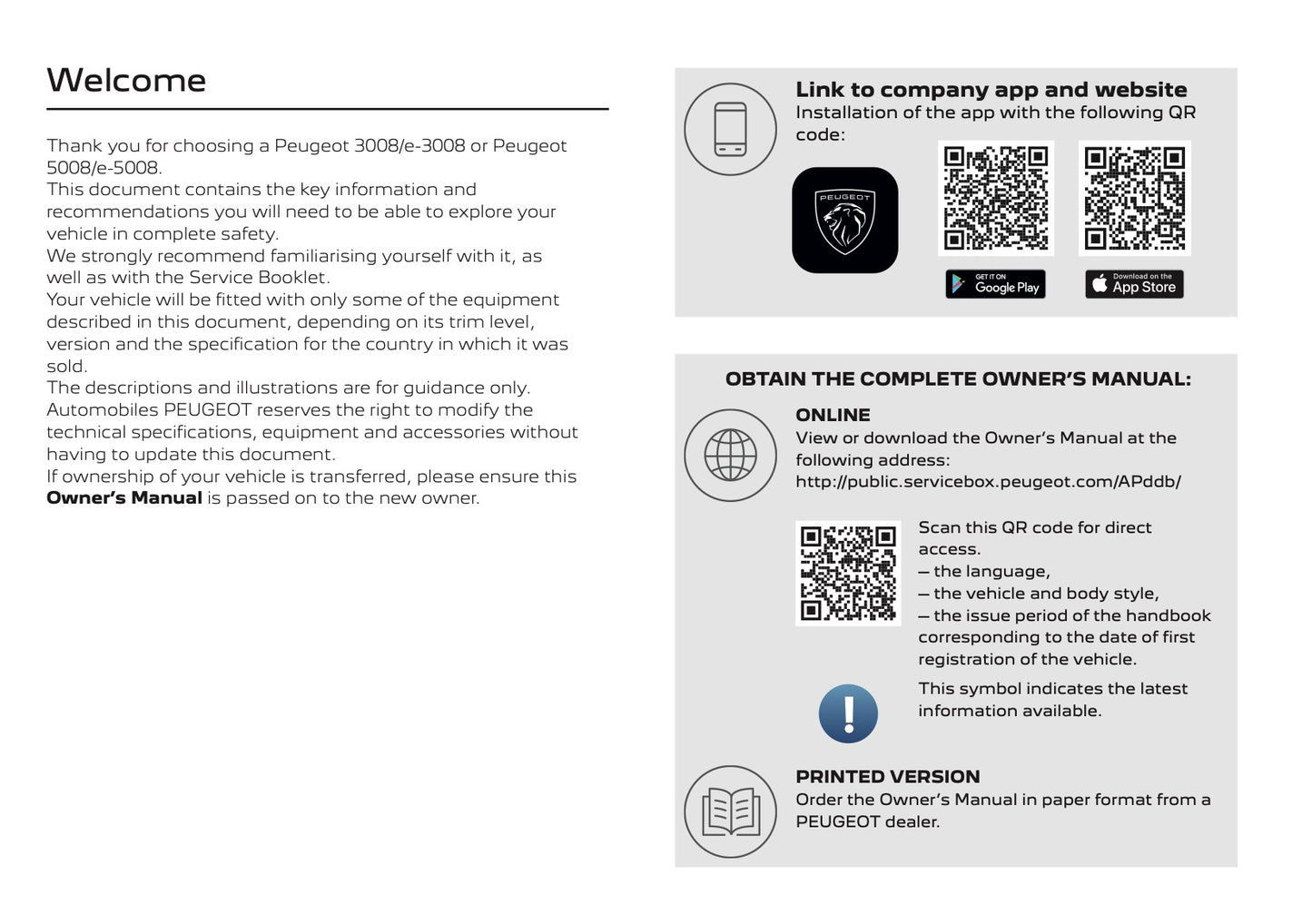 2025-2026 Peugeot 3008/5008 Owner's Manual | English
