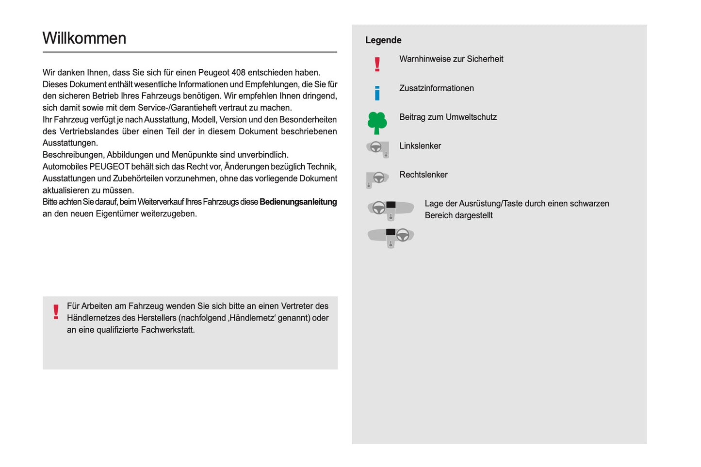 2022-2024 Peugeot 408 Bedienungsanleitung | Deutsch