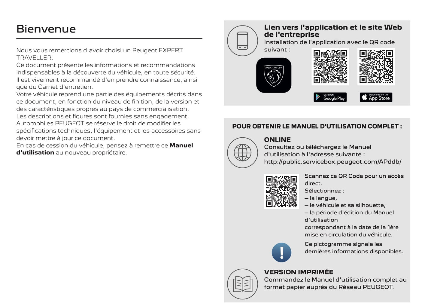 2025 Peugeot Expert/Traveller Owner's Manual | French