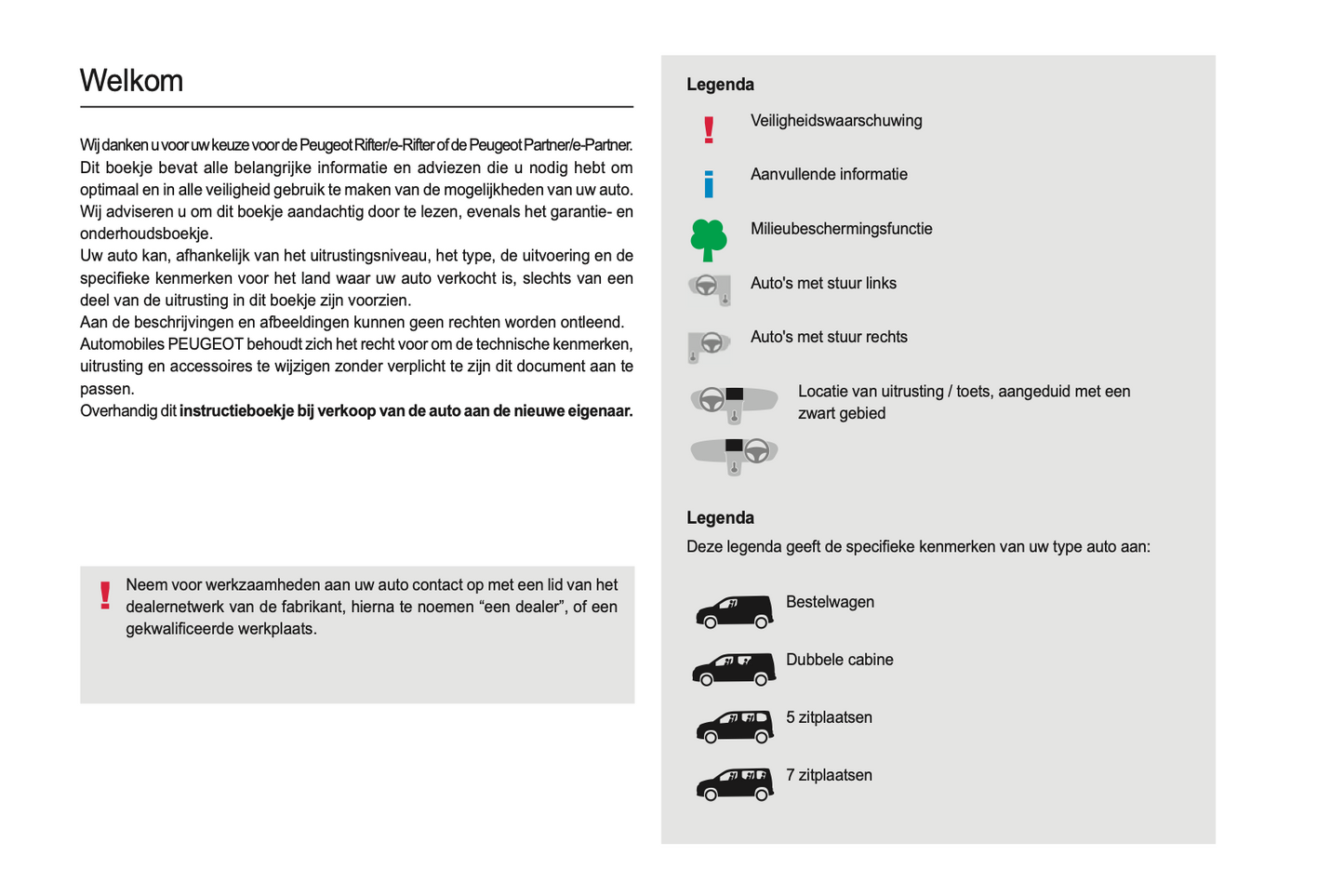 2021-2022 Peugeot Rifter/e-Rifter Partner/e-Partner Gebruikershandleiding | Nederlands