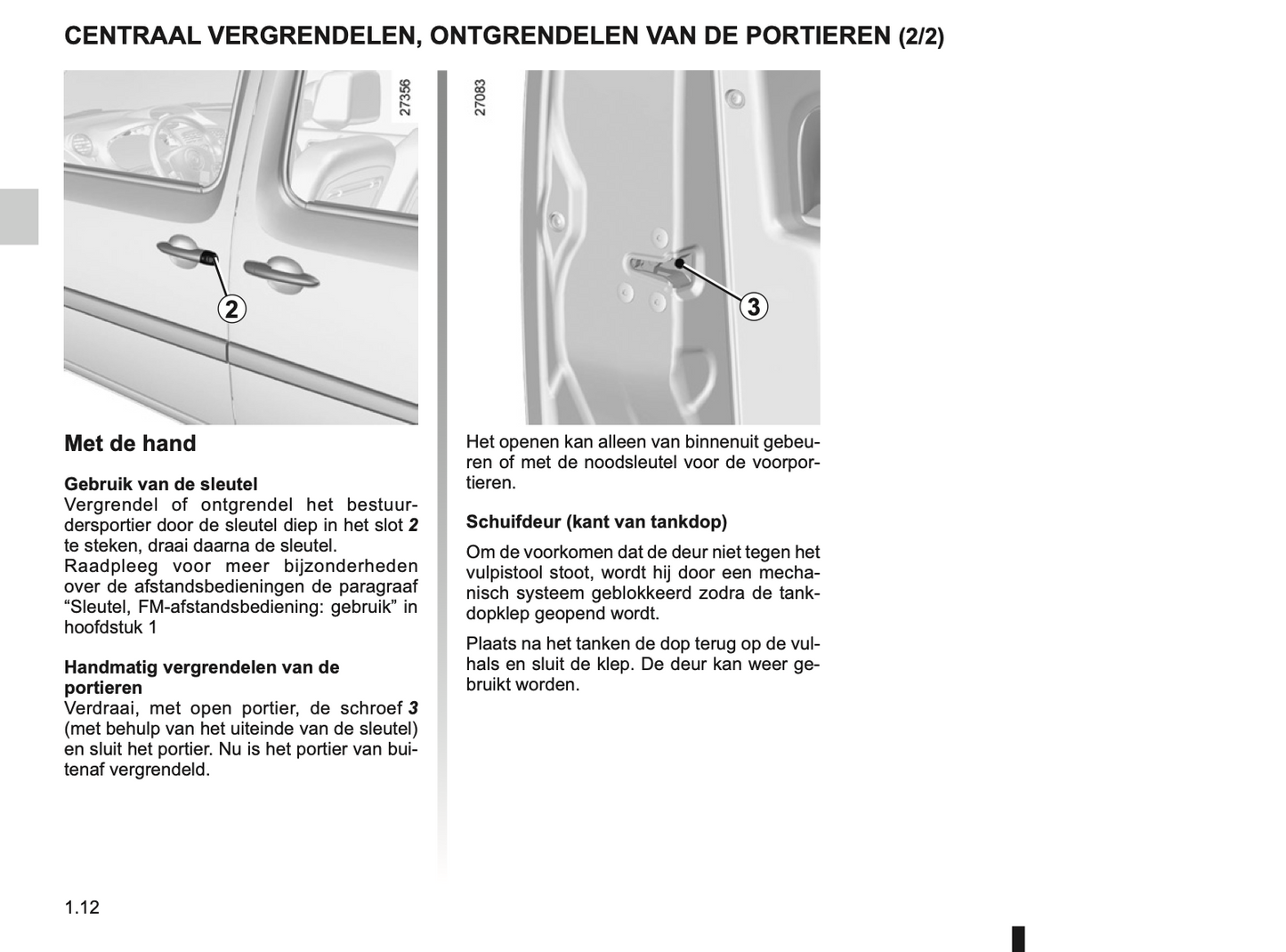 2012-2013 Renault Kangoo Owner's Manual | Dutch