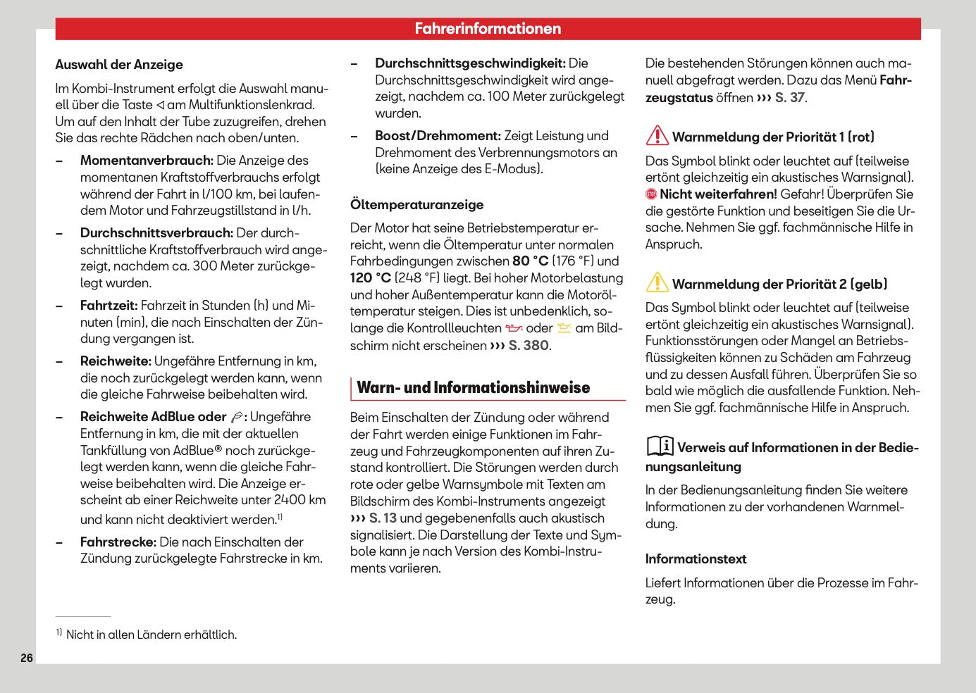 2026 Seat Leon/Leon Sportstourer Owner's Manual | German