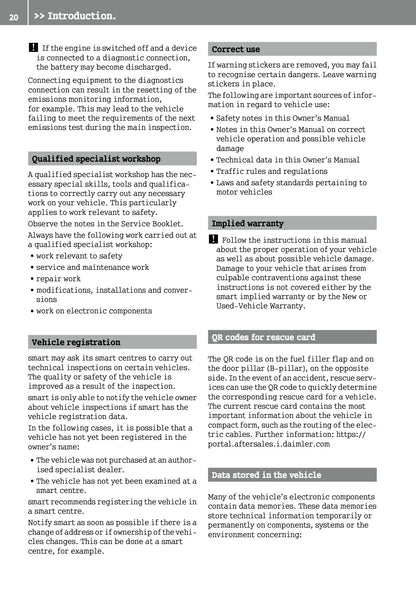 2015-2016 Smart ForFour Owner's Manual | English