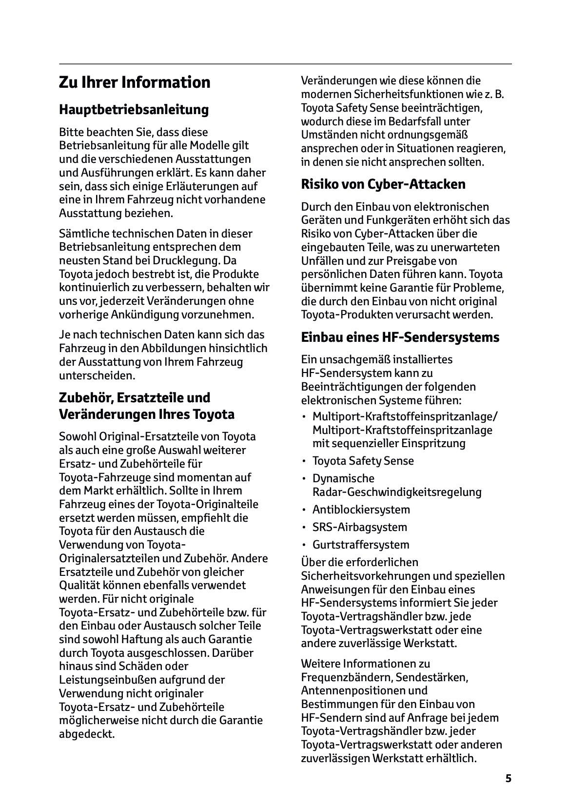 2025-2026 Toyota Aygo X Bedienungsanleitung | Deutsch